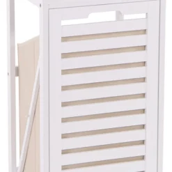 Mobiletto Con Cesto Porta Biancheria Multiuso Da Bagno Bianco 2 Ripiani E 1 Anta -Negozio al dettaglio VIDAXL || HOMCOM || Songmics 91072505 3