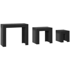 Set Di 3 Tavolini Bassi Da Caffè - Tavolini Da Salotto Impilabili Nero Lucido In Truciolato BV820430 - BonneVie -Negozio al dettaglio VIDAXL || HOMCOM || Songmics 91238000 3