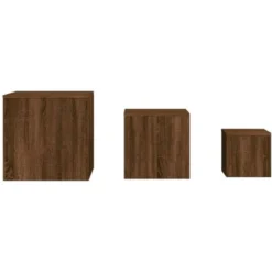 Set Di 3 Credenze - Tavolini Da Divano Rovere Marrone In Legno Multistrato BV643750 - BonneVie -Negozio al dettaglio VIDAXL || HOMCOM || Songmics 91239254 4
