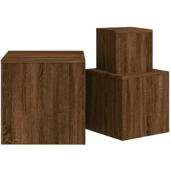 Set Di 3 Credenze - Tavolini Da Divano Rovere Marrone In Legno Multistrato BV643750 - BonneVie -Negozio al dettaglio VIDAXL || HOMCOM || Songmics 91239254 5
