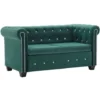 Divano Chesterfield A 2 Posti - Divano Relax Sofa In Velluto 146x75x72 Cm Verde BV790906 - BonneVie