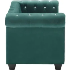 Divano Chesterfield A 2 Posti - Divano Relax Sofa In Velluto 146x75x72 Cm Verde BV790906 - BonneVie -Negozio al dettaglio VIDAXL || HOMCOM || Songmics 91514562 3