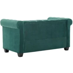 Divano Chesterfield A 2 Posti - Divano Relax Sofa In Velluto 146x75x72 Cm Verde BV790906 - BonneVie -Negozio al dettaglio VIDAXL || HOMCOM || Songmics 91514562 4