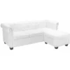 Divano Chersterfield - Divano Relax Sofa A L In Pelle Sintetica Bianca BV503553 - BonneVie