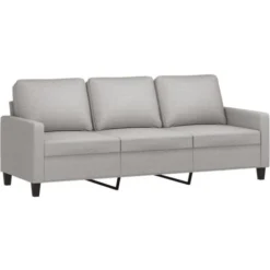 Divano A 3 Posti - Divano Relax Sofa Con Poggiapiedi Grigio Chiaro 180cm In Tessuto BV599796 - BonneVie -Negozio al dettaglio VIDAXL || HOMCOM || Songmics 91515347 4