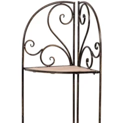 Scaffale Angolare 3 Ripiani Metallo E MDF Angoliera Portapiante Design Classico -Negozio al dettaglio VIDAXL || HOMCOM || Songmics 91687720 3