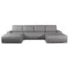 Divano Letto Angolare Panoramico In Tessuto Grigio - LEANZA