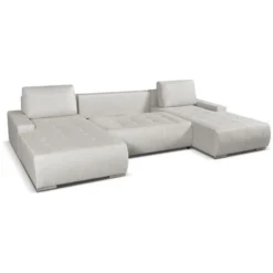 Divano Letto Angolo A Panoramico In Tessuto Beige - LEANZA -Negozio al dettaglio VIDAXL || HOMCOM || Songmics 91696771 5