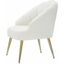 Poltrona Elegante, Velluto Crema, Gambe Metallo Dorate 65x69x84cm Shell -Negozio al dettaglio VIDAXL || HOMCOM || Songmics 91825653 3