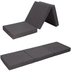 Ready Steady Bed Materasso Pieghevole Z Bed Cube Con Chiusura, Resistente All'acqua Cube Chair Bed Pouf Pieghevole Guest Z Bed Con Rivestimento Rimovibile Facile Da Pulire, Grigio