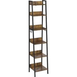 WOLTU Libreria A 6 Ripiani. Scaffale Con 4 Ganci Industriale. Scaffale A Scala In MDF E Metallo Per Soggiorno. Cucina. Studio. Ufficio.Nero.41x36x187cm 9 WOLTU Libreria A 6 Ripiani. Scaffale Con 4 Ganci Industriale. Scaffale A Scala In MDF E Metallo Per Soggiorno. Cucina. Studio. Ufficio.Nero.41x36x187cm -Negozio al dettaglio VIDAXL || HOMCOM || Songmics 92855132 5