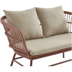 Divano Da Giardino 2 Posti In Resina Intrecciata Terracotta - LOUSINI -Negozio al dettaglio VIDAXL || HOMCOM || Songmics 93111966 3