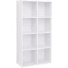 Songmics Libreria A 8 Cubi, Scaffale In Legno A Ripiani, Armadio Guardaroba Autoportante Per Ufficio E Casa, Di Colore Bianco