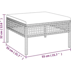 Poggiapiedi Da Giardino Con Cuscino In Polyrattan Grigio VidaXL -Negozio al dettaglio VIDAXL || HOMCOM || Songmics 94409318 3