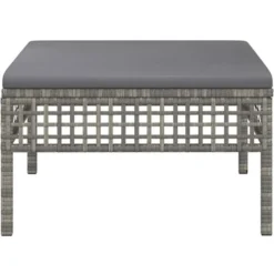 Poggiapiedi Da Giardino Con Cuscino In Polyrattan Grigio VidaXL -Negozio al dettaglio VIDAXL || HOMCOM || Songmics 94409318 4