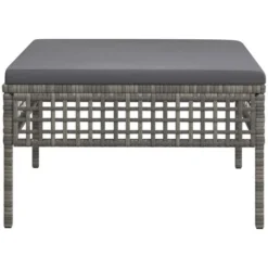 Poggiapiedi Da Giardino Con Cuscino In Polyrattan Grigio VidaXL -Negozio al dettaglio VIDAXL || HOMCOM || Songmics 94409318 5