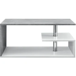 Nova Tavolino Da Salotto Con 3 Mensole Design Moderno Disponibili Vari Colori Colore : Bianco - Cemento -Negozio al dettaglio VIDAXL || HOMCOM || Songmics 94577788 3