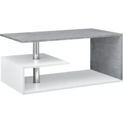 Nova Tavolino Da Salotto Con 3 Mensole Design Moderno Disponibili Vari Colori Colore : Bianco - Cemento -Negozio al dettaglio VIDAXL || HOMCOM || Songmics 94577788 4