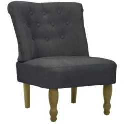 Poltrona In Stile Francese Grigia In Tessuto VidaXL