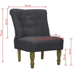 Poltrona In Stile Francese Grigia In Tessuto VidaXL -Negozio al dettaglio VIDAXL || HOMCOM || Songmics 947298 3