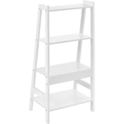 [en.casa] Scaffale A Scala Con 4 Mensole - 90x43x32cm - Bianco -Negozio al dettaglio VIDAXL || HOMCOM || Songmics 9485885 3