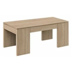 Tavolino Salotto Rovere In Legno Con Piano Elevabile E