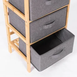 Mensola Da Soggiorno Con 3 Cassetti Oxford Mobile Bagno Da Soggiorno In Bambù 75x36x29cm(HxLxP) -Negozio al dettaglio VIDAXL || HOMCOM || Songmics 95548393 5