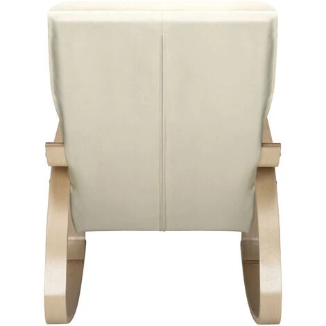 Sedia A Dondolo Poltrona Relax In Cotone Beige Con Schienale Cuscino Ergonomici 5 Sedia A Dondolo Poltrona Relax In Cotone Beige Con Schienale Cuscino Ergonomici - immagine 5