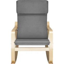 Sedia A Dondolo Poltrona Relax In Cotone Grigio Con Schienale Cuscino Ergonomici -Negozio al dettaglio VIDAXL || HOMCOM || Songmics 95796207 3