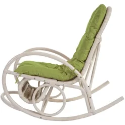 Nova Sedia A Dondolo Dal Design Classico In Legno Rattan Con Cuscini Vari Colori Colore : Verde Chiaro -Negozio al dettaglio VIDAXL || HOMCOM || Songmics 95906976 3