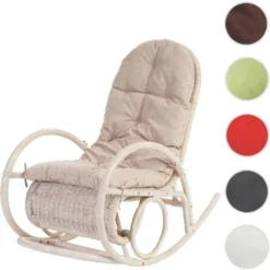 Nova Sedia A Dondolo Dal Design Classico In Legno Rattan Con Cuscini Vari Colori Colore : Verde Chiaro -Negozio al dettaglio VIDAXL || HOMCOM || Songmics 95906976 5