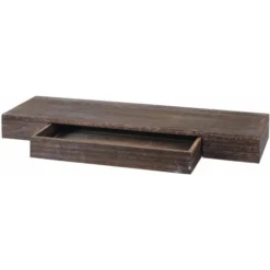 Nova Mensola Da Muro Pensile Con Cassetto 25x80x8cm In Legno Massello Vari Colori Colore : Marrone Anticato -Negozio al dettaglio VIDAXL || HOMCOM || Songmics 95907170 3