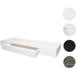 Nova Mensola Da Muro Pensile Con Cassetto 25x80x8cm In Legno Massello Vari Colori Colore : Marrone Anticato -Negozio al dettaglio VIDAXL || HOMCOM || Songmics 95907170 5