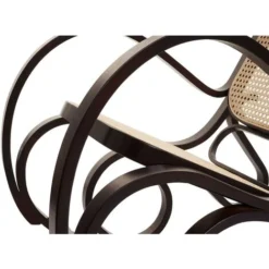 Nova Sedia A Dondolo Classica Ed Elegante In Legno Massello E Rattan Vari Colori Colore : MArrone Scuro -Negozio al dettaglio VIDAXL || HOMCOM || Songmics 95907246 3