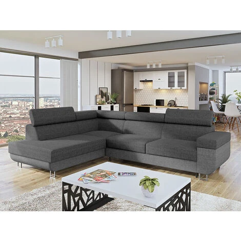 Divano Angolare Orem 110, Lux 05 + Lux 06, Funzione Di Sonno, Scatola Da Letto, 253x188x71cm 2 Divano Angolare Orem 110, Lux 05 + Lux 06, Funzione Di Sonno, Scatola Da Letto, 253x188x71cm - immagine 2