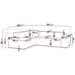 Divano Angolare Miami 270, Zetta 291 + Zetta 294, 267x205x72cm -Negozio al dettaglio VIDAXL || HOMCOM || Songmics 95993255 4