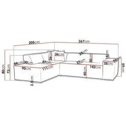 Divano Angolare Miami 270, Zetta 291 + Zetta 294, 267x205x72cm -Negozio al dettaglio VIDAXL || HOMCOM || Songmics 95993255 5