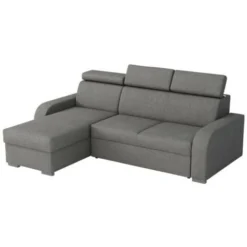 Divano Angolare Columbus A100, Crown 18, Funzione Di Sonno, Scatola Da Letto, 235x170x85cm