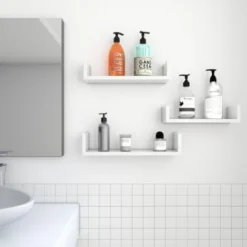 Songmics Set Di 3 Mensole Di Legno A Forma Di U Portaoggetti Sospesi Da Parete Decorativi MDF Bianco -Negozio al dettaglio VIDAXL || HOMCOM || Songmics 96922854 3