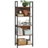 VASAGLE Libreria, Scaffale Portaoggetti, Scaffale Da Cucina In Stile Industriale, Con 5 Ripiani, Struttura Stabile In Acciaio, Salotto Ingresso Studio Ufficio, Marrone Vintage E Nero Da SONGMICS
