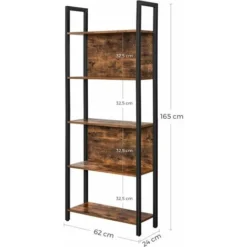 VASAGLE Libreria, Scaffale Portaoggetti, Scaffale Da Cucina In Stile Industriale, Con 5 Ripiani, Struttura Stabile In Acciaio, Salotto Ingresso Studio Ufficio, Marrone Vintage E Nero Da SONGMICS -Negozio al dettaglio VIDAXL || HOMCOM || Songmics 96922899 5