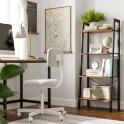 VASAGLE Scaffale A Scala, Libreria A 4 Ripiani, Scaffale Portaoggetti, Per Soggiorno Camera Da Letto Cucina Studio, Stile Industriale, Struttura In Acciaio, Marrone Vintage E Nero Da SONGMICS -Negozio al dettaglio VIDAXL || HOMCOM || Songmics 96922997 3