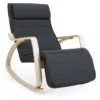 Songmics Sedia A Dondolo Poltrona Relax Con Poggia Gambe Di Angolo Regolabile A 5 Gradi Carico Massimo 150 Kg Grigio