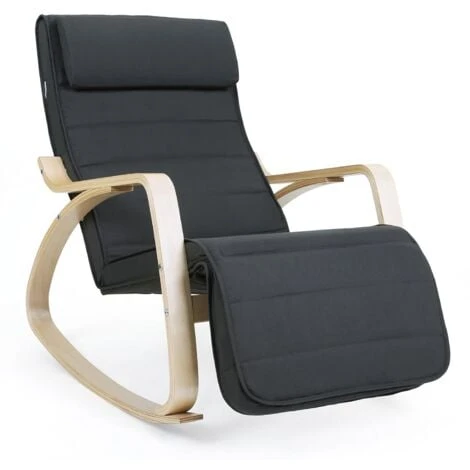 Songmics Sedia A Dondolo Poltrona Relax Con Poggia Gambe Di Angolo Regolabile A 5 Gradi Carico Massimo 150 Kg Grigio 1 Songmics Sedia A Dondolo Poltrona Relax Con Poggia Gambe Di Angolo Regolabile A 5 Gradi Carico Massimo 150 Kg Grigio