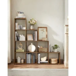 VASAGLE Scaffale A Scala Autoportante, Mobile Portaoggetti Con 10 Cubi, Libreria A 10 Scomparti Aperti, Armadio Di Legno, In Studio, Soggiorno, Camera Da Letto, Marrone Vintage Da SONGMICS -Negozio al dettaglio VIDAXL || HOMCOM || Songmics 96923088 3