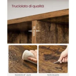 VASAGLE Scaffale A Scala Autoportante, Mobile Portaoggetti Con 10 Cubi, Libreria A 10 Scomparti Aperti, Armadio Di Legno, In Studio, Soggiorno, Camera Da Letto, Marrone Vintage Da SONGMICS -Negozio al dettaglio VIDAXL || HOMCOM || Songmics 96923088 5