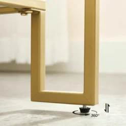 VASAGLE Tavolino Da Caffè, Tavolino Da Salotto, 2 Ripiani In Vetro Temperato, Struttura In Acciaio, 100 X 55 X 45 Cm, Decorazione Per Soggiorno Salotto, Colore Dorato Da SONGMICS -Negozio al dettaglio VIDAXL || HOMCOM || Songmics 96923211 4