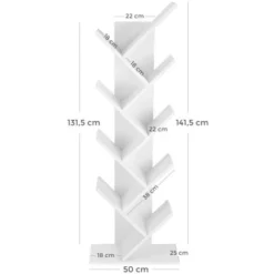 VASAGLE Libreria Ad Albero, Scaffale A 8 Piani Autoportante Con Ripiani Di Legno Per Soggiorno E Ufficio, Bianco Da SONGMICS -Negozio al dettaglio VIDAXL || HOMCOM || Songmics 96923227 5