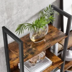 VASAGLE Libreria, Scaffale Portaoggetti, Con 14 Ripiani, Struttura In Metallo, Soggiorno Studio Ufficio, Stile Industriale, 158 X 24 X 166 Cm, Marrone Vintage E Nero Da SONGMICS -Negozio al dettaglio VIDAXL || HOMCOM || Songmics 96923273 4