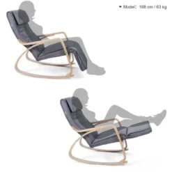 Songmics Poltrona Dondolo Sedia A Dondolo Con Poggia Gambe Di Angolo Regolabile A 5 Gradi Carico Massimo 150 Kg Grigio -Negozio al dettaglio VIDAXL || HOMCOM || Songmics 97056859 3